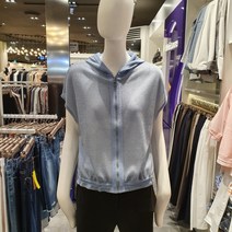 3여성)올리비아로렌 은은한 자가드조직의 니트 후드 베스트 VOPBCXM4251