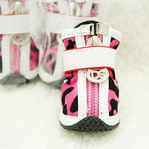 한정판매[도기스쿨]호피무늬 2호 강아지신발 발사이즈 가로3.8cm 세로 5.5cm 실키테리어 말티즈 빠삐용등 비슷한 종, 옐로우
