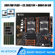 X99 메인보드 마더보드 CPU HUANANZHI 콤보 세트 인텔 제온 E5 2683 V4x2 4x16G DDR4 2400 RECC 메모리 서버 포함, 1.마더 보드, 1.마더 보드