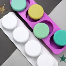 실리콘몰드 - 원형 라운드 타입 4구 석고방향제 비누 캔들 데코 몰드