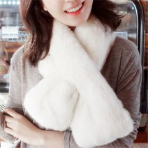 ASSARE 1+1 페이크퍼 목도리 머플러 에코 토끼털목도리 인조퍼 숏 머플러