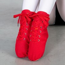 발레토슈즈 성인 취미Women Dancing Boot Shoes Low Heel Soft Sole Canvas Lace Up Ballet Dance Slippers, 11 44, 02 B