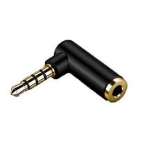 씨링크 3.5mm 프리미엄 스테레오 L자형 오디오 아답터, 상세설명 참조, CC0802-G(블랙)