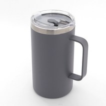 튼튼한 이중진공 보온보냉컵 그레이 650ml 사무실 가정 카페 개인텀블러컵 온도유지텀블러 스텐텀블러핸들컵 대