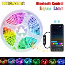 rgbled 스트립 led스트립라이트RGBIC LED 스트립 조명 WS2812 SMD 5050 블루투스 원격 제어 장식 거실 Fita, [04] WS2812 Bluetooth, [01] 1m