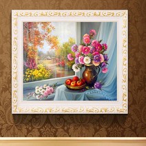 DIY 보석십자수 주문제작 보석비즈십자수 큐빅십자수 결혼선물 집들이선물, 40x50, 화병