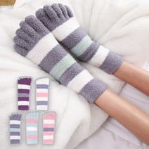 수족냉증 보온 발가락 수면 양말 방한 극세사 삭스 파스텔컬러 줄무늬 여성 예쁜 발가락양말
