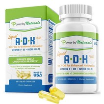 Power By Naturals MTC 오일이 함유 액체 A/DK 비타민 부스트 뼈 MK7 플러스 A로서 고효능 D3 60캡슐