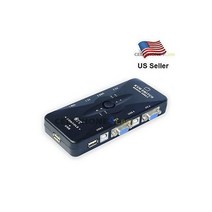 4 포트 USB 2.0 KVM VGA 스위치 Box 어댑터 For PC Desktop