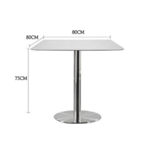 스테인리스 테이블 원형 사각 카페 매장 아크릴의자 세트 업소용 티테이블, 80x80cm 스테인리스 스틸 사각 테이블
