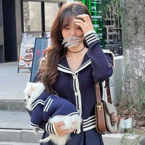 견주 강아지커플룩 애견 니트 가디건 학원풍 칼라 스웨터 2color, 화이트(강아지옷)