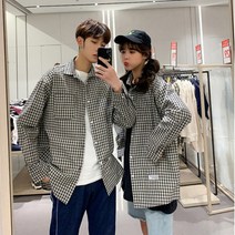 커플 남여공용 체크 셔츠 캐주얼 남방 빅 사이즈 기본 여성 상의 가을 가벼운 예쁜 간절기 심플 긴팔 고급진 편한 레이어드 아우터 간절기 셔츠 데일리한 베이직한 룩 루즈 오버 핏