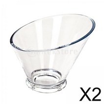 전채 가족 파티를 위한 2x 명확한 아크릴 샐러드 그릇 각진 경량, 분명한