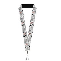 버클 다운 랜야드-1.0-벅스 버니 표현 적층 화이트/블랙/g, 다색