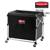 러버메이드 허브크린16701493 접이식 X카트 (300) 저소음바퀴 위생적 방수코팅 비닐백 100kg 운반가능, 1개