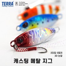 메탈지그 캐스팅 서프루어 / 쇼어지깅 크롬 멸치 슬로우 지깅 / 삼치 갈치 농어 방어 부시리 광어 농어, 슬로우[숏], 15g, 레드