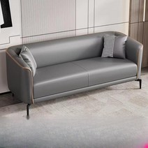 3.5인용쇼파 3인용 다이닝 좁은거실 패브릭 소파, 182cm [베개 3개], 브라운(고급가죽) 고탄성스펀지