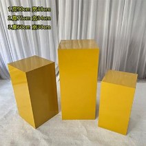 석고 기둥 5개 세트 매장 전시대 원형 진열대 받침대 엔틱 스탠드 장식품 유럽 조형물, 골드스퀘어3피스디저트스탠드