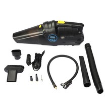 4In 1 Air Compress Car Vacuum Cleaner 120W 6000PA Digital Tire Inflat Pump Hheld Auto Shut Off, 01 Black