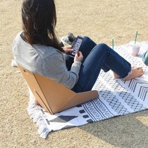 페이퍼팝 일회용의자 1+1 낮은 등받이 종이 휴대 여행용 공원 토트 등받이의자 야외의자 RCMK, 상세페이지 참조