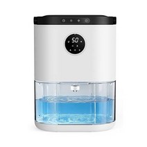 제습기 가정용 Secmote 제습기(560제곱피트) 1 8L(60온스) 매우 조용한 휴대용 제습기 7가지 색상 조명이 있는 자동 꺼짐 소형 제습기 지하실 침실 옷장 욕실용 2가지, 화이트.