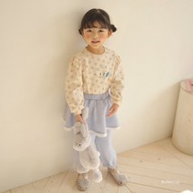 버터컵 베어 꽃셔링티 봄 여아 아동 라운드 긴팔티