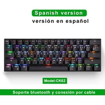 가상키보드 Mini Motospeed CK62 Gaming Mechanical Keyboard USB Wired/Bluetooth Dual Mode 61 Keys RGB, 한개옵션2, 04 금, 02 레드 스위치