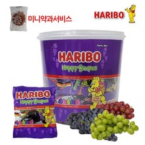 하리보 해피그레이프 1kg + 미니약과1개 서비스/ 하리보젤리 3종포도맛 40봉, 1kg 1통+미니약과1개서비스