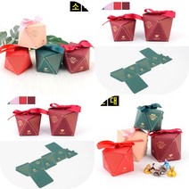 마트498 미니 리본 기프트박스 케이스 예쁜선물상자 명절선물 답례품상자 연말선물 머핀상자 쿠키포장 선물박스, 대 - 와인