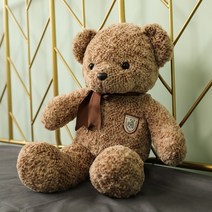 곰돌이 인형 러블리 로즈베어 뽀글이 인형 여 푸 테디베어 핑크 생일 선물, 50센티, B.연갈색 로즈베어cm