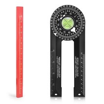 디지털각도기 360도정밀디지털각도기목공용 미니디지털각도기 목공 금속 연귀 톱 각도기 눈금자 디지털 360도 각도 파인더 레벨 게이지 경사계 측정 도구, [02] Black with Pen