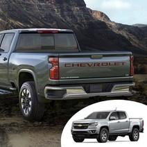 어른킹 리얼 뉴 콜로라도 트렁크 테일게이트 CHEVROLET 쉐보레 레터링 마스크 포인트 로고 데칼 스티커 엠블렘 자동차 랩핑 시트지, 콜로라도(트렁크), 카본레드(엠블렘)