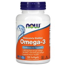NOW Foods 오메가3 EPA 180/DHA 120 소프트젤 100정, NOW01650-2, 2개