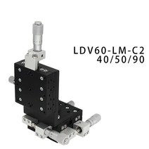 수동 스테이지 XYZ 축 LDV50-LM-C2 50*50mm 수직 리프트 선형 플랫폼 모션 슬라이딩 테이블 LDV50-LM 크로스 가이드, 없음