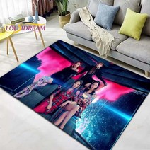 솔티앤스웨티 Kpop소녀 블랙 핑크 매트 카펫 매트 카펫 러그 거실 미끄럼 방지 지역 매트 카펫 러그 침실, 21 14_02 40cm x 60cm