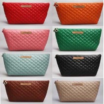 [국내생산] 누비 삼각파우치 대 소품정리파우치