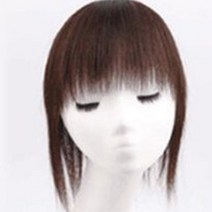 키밍 가르마 인모 정수리 부분가발 앞머리, 딥브라운, 25CM