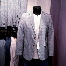 란찌 2021년 남성용 여름 캐쥬얼 글렌체크 자켓 LAJK215U1-pt-