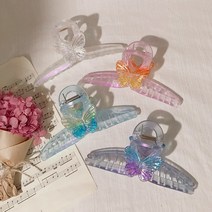 리르 오로라 나비 꼬임 집게핀 여름 그라데이션 홀로그램 올림머리 헤어핀 반머리핀 디어안나