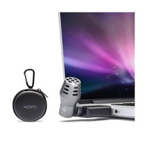 정품 Movo DOM2-USB 컴퓨터 또는 MacBook용 미니 무지향성 USB 노트북 마이크 - PC 및 Mac용 스트리밍 줌 회의 등을 위한 케이스가 포함된 데스크탑