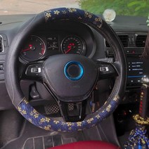 일본식 JDM 자동차 핸들 커버 전체 가죽 380mm 폭스바겐 혼다 현대 자동차 인테리어 액세서리, G