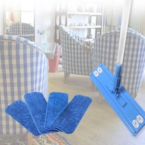 라이프웨어 벨라홈 극세사 밀대청소기+걸레4장 CN6902, 블루