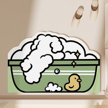 미끌림방지 카페트 카툰 흡수속건 욕조샤워부스 문틈 넘어짐방지 풋패드 욕실시계, T04-80x120cm