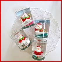 (5온즈 4개) 레드산타- 크리스마스 젤캔들 키트DIY, 복숭아/옐로우