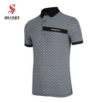 세바스찬골프 남성 레터링 패턴 반팔 티셔츠 L131