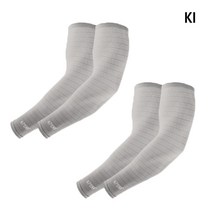 KI 스트라이프 냉감 실키 아이스 쿨토시 팔토시 2P x 2세트, 그레이+그레이