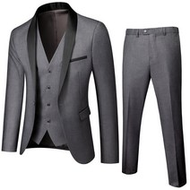 드라이슈트 웻슈트 조끼 심플한 우아한 패션 인터뷰 신사 슬림한 3 피스 슈트, 28.Dark Gray - XS