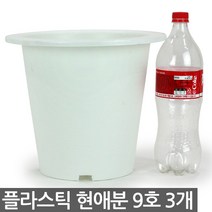 플라스틱 현애분 6호 화이트 5개 - 화분 베란다화분 꽃화분 대형화분 플라스틱화분 검정화분 블랙 화이트 흰색 파란화분, 09_한성_현애분 화이트(9호) X 3개