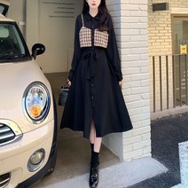 여성 원피스 4월 5월 결혼식 하객룩 패션 벚꽃코디 봄여자옷 프렌치 레트로 드레스 B49