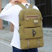 백패킹 배낭고품질 내마 모성 캔버스 60L 세로 대용량 트렌드 남녀 레저 비즈니스 여행 80 캠핑 등산가방, 아미 그린 180